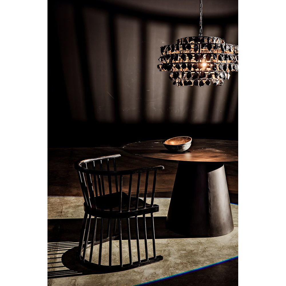 Vesuvius Dining Table, Black Iron by NOIR