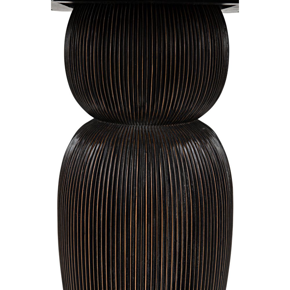 Portobello Dining Table, Hand Rubbed Black with Light Brown Trim by NOIR