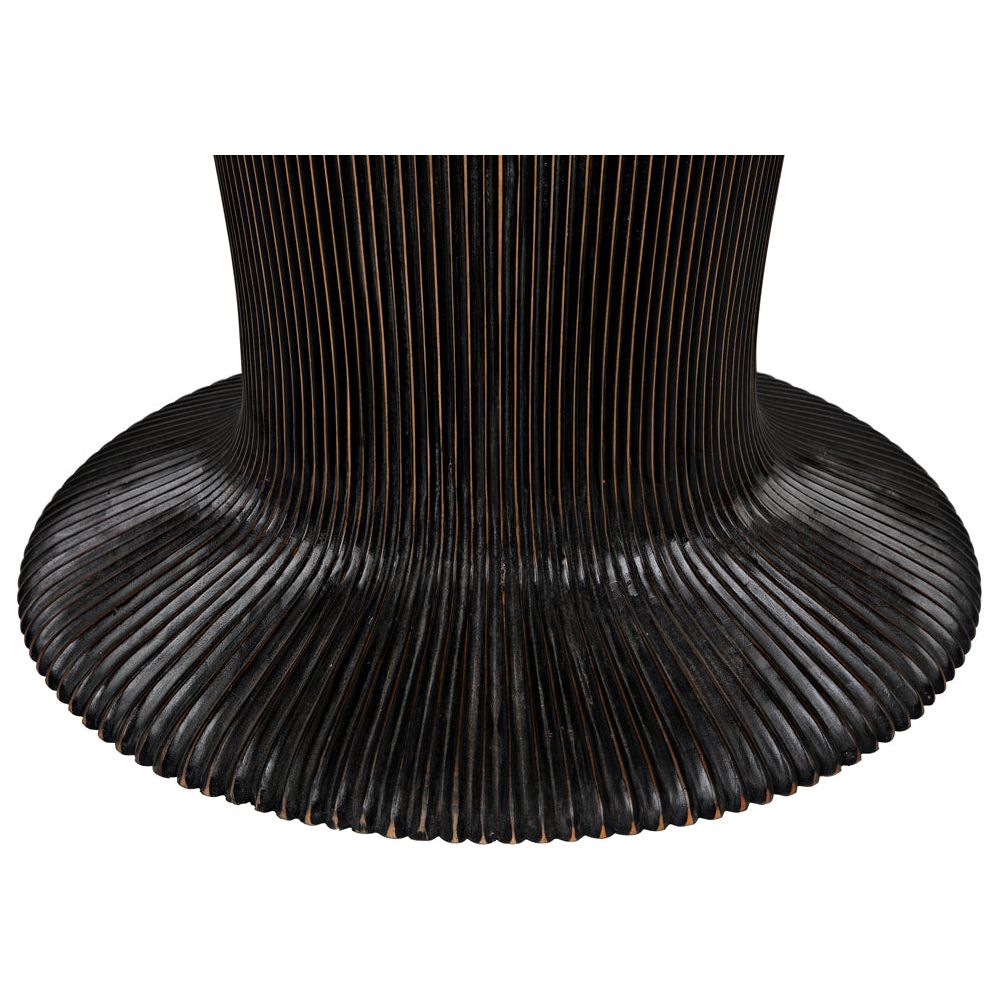 Portobello Dining Table, Hand Rubbed Black with Light Brown Trim by NOIR