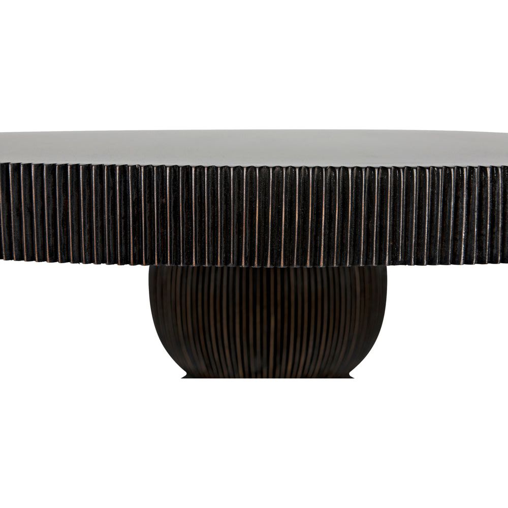 Portobello Dining Table, Hand Rubbed Black with Light Brown Trim by NOIR