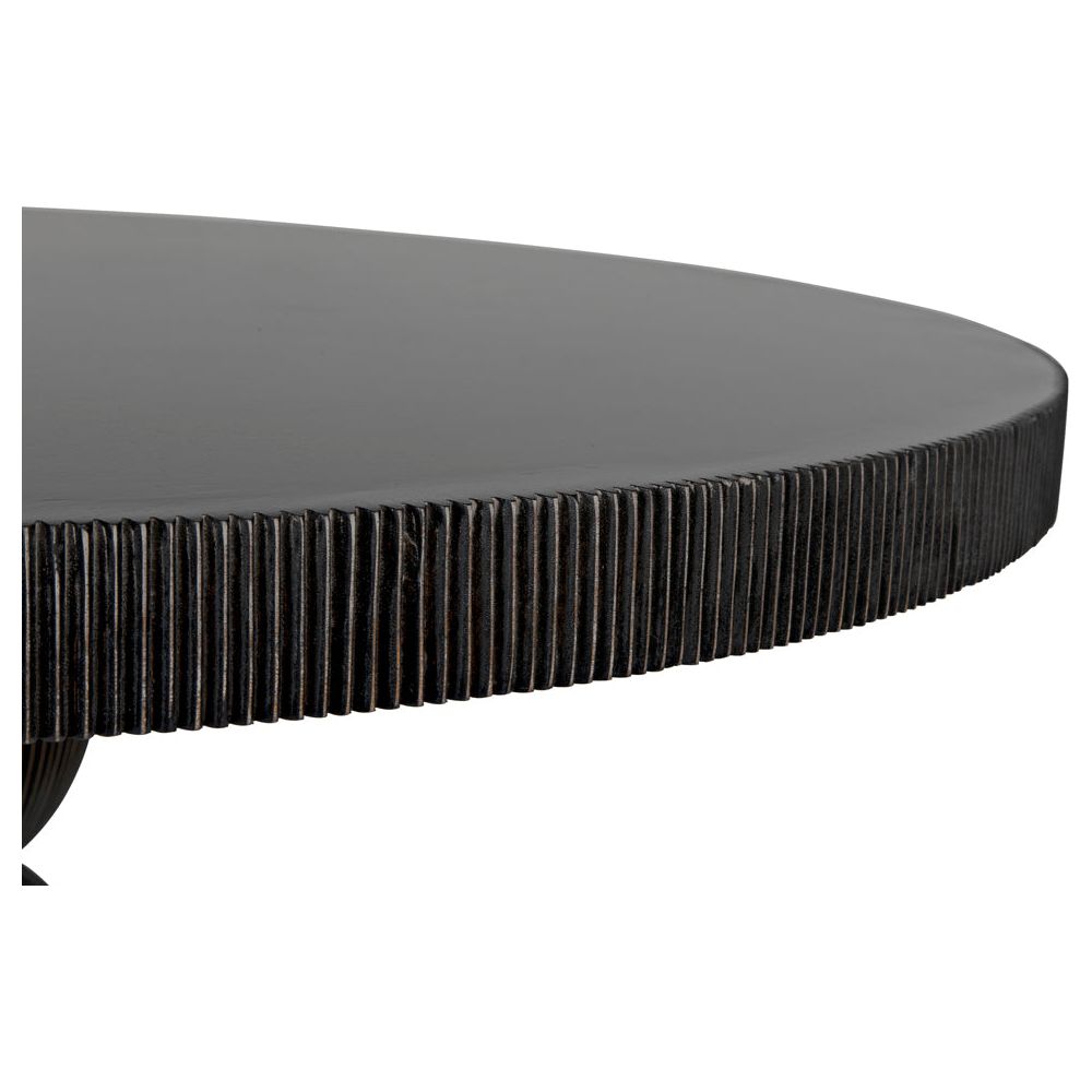 Portobello Dining Table, Hand Rubbed Black with Light Brown Trim by NOIR