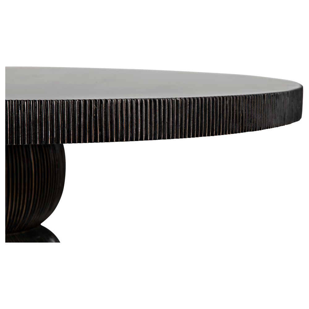 Portobello Dining Table, Hand Rubbed Black with Light Brown Trim by NOIR
