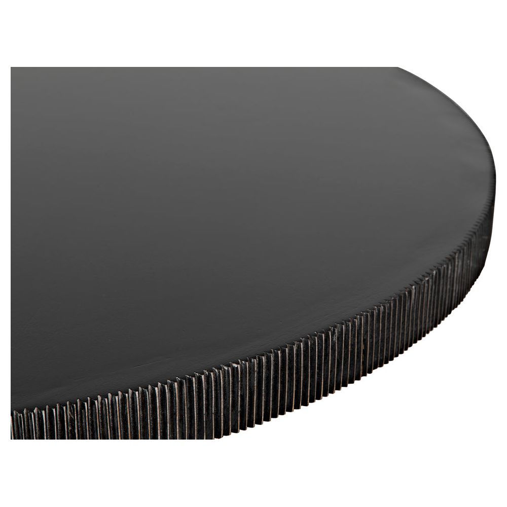 Portobello Dining Table, Hand Rubbed Black with Light Brown Trim by NOIR