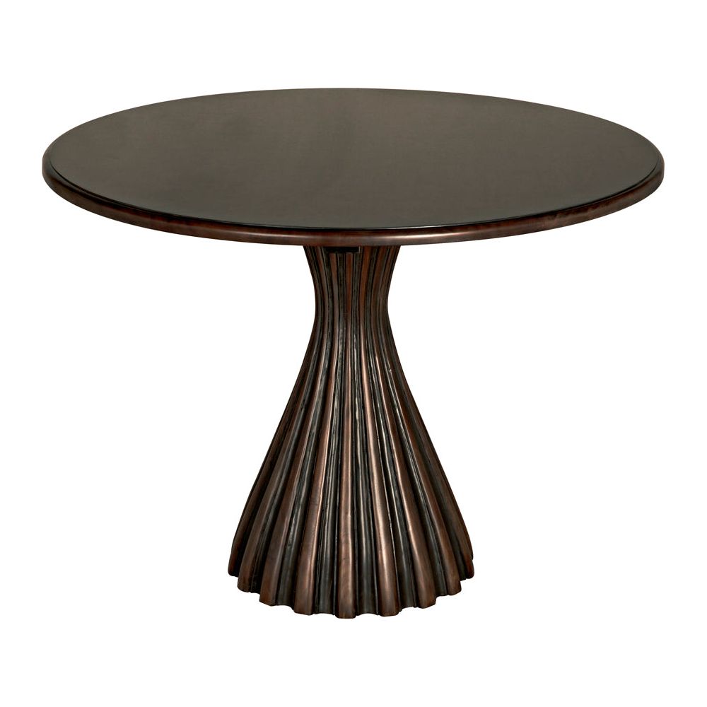 Osiris Dining Table, Pale Rubbed with Light Brown Trim by NOIR