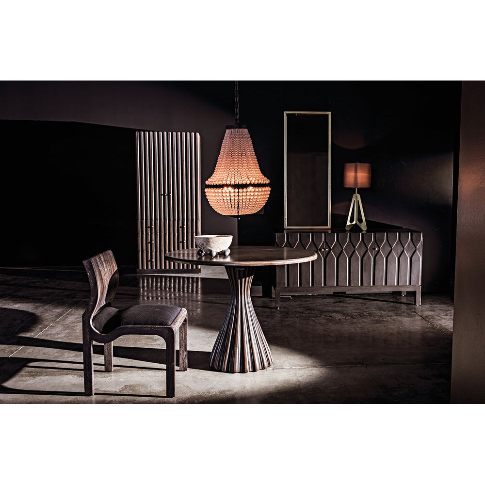 Osiris Dining Table, Pale Rubbed with Light Brown Trim by NOIR