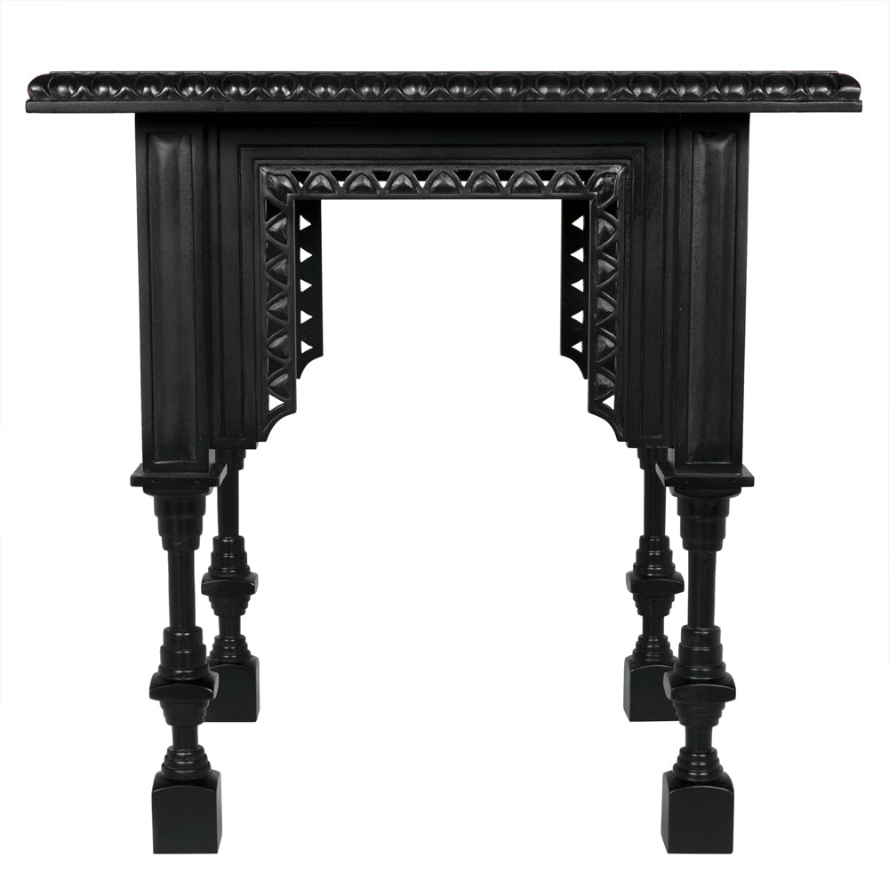 Luxor Side Table, Hand Rubbed Black by NOIR