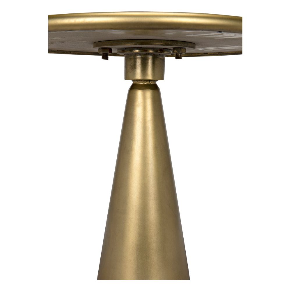 Hiro Short Side Table, Metal with Brass Finish by NOIR