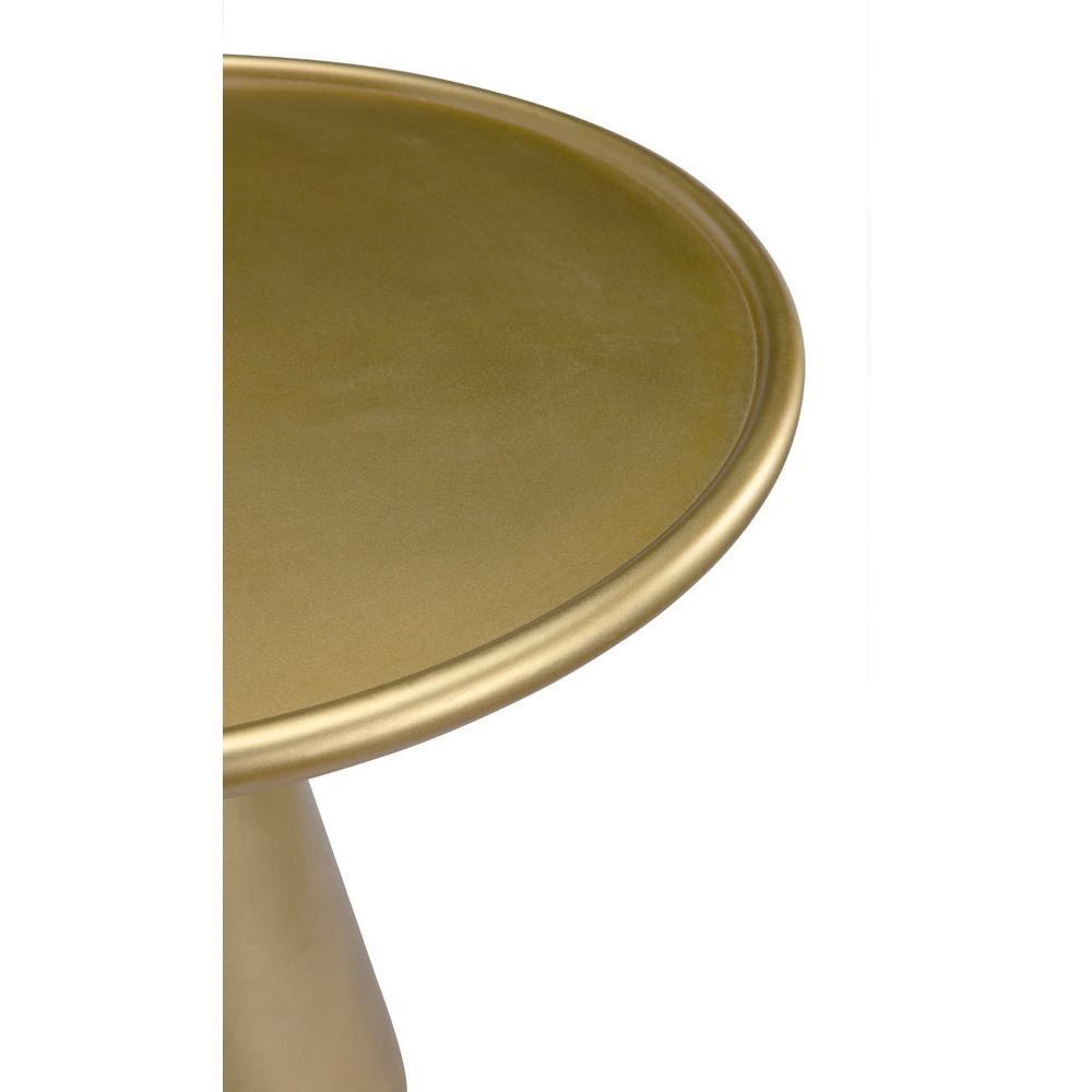Hiro Short Side Table, Metal with Brass Finish by NOIR