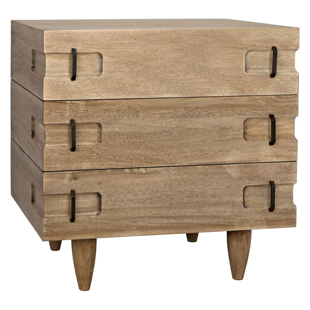 David 32" Side Table, Washed Walnut by NOIR