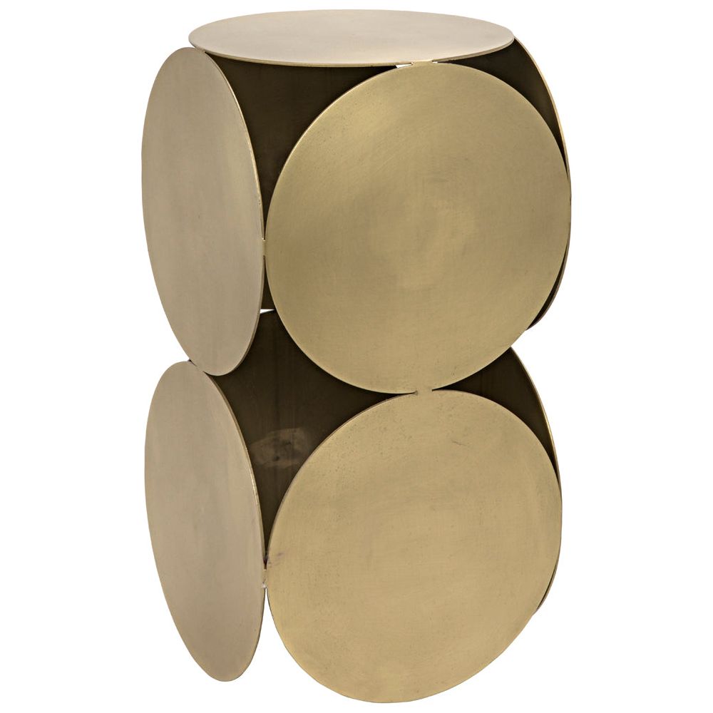 Lola Side Table, Metal with Brass Finish by NOIR
