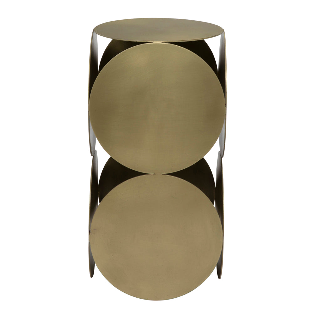 Lola Side Table, Metal with Brass Finish by NOIR