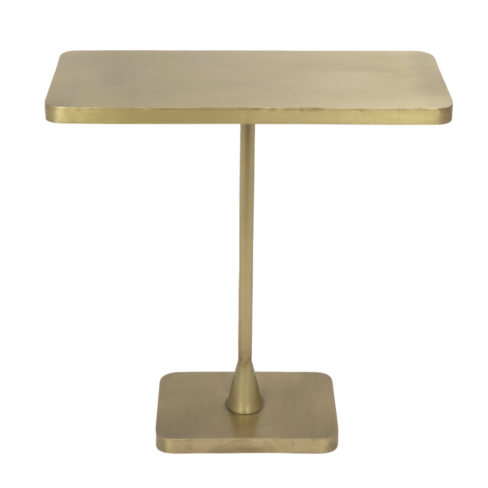 Hild Side Table, Metal with Brass Finish by NOIR