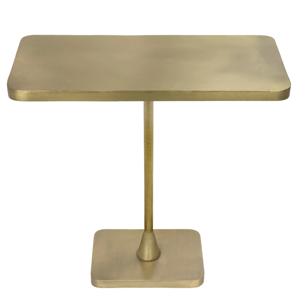 Hild Side Table, Metal with Brass Finish by NOIR