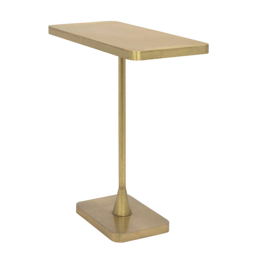 Hild Side Table, Metal with Brass Finish by NOIR