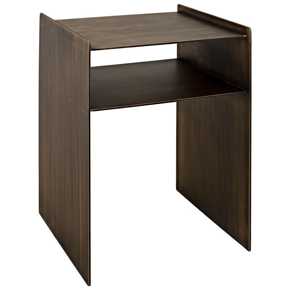 Cyrus Side Table, Aged Brass by NOIR