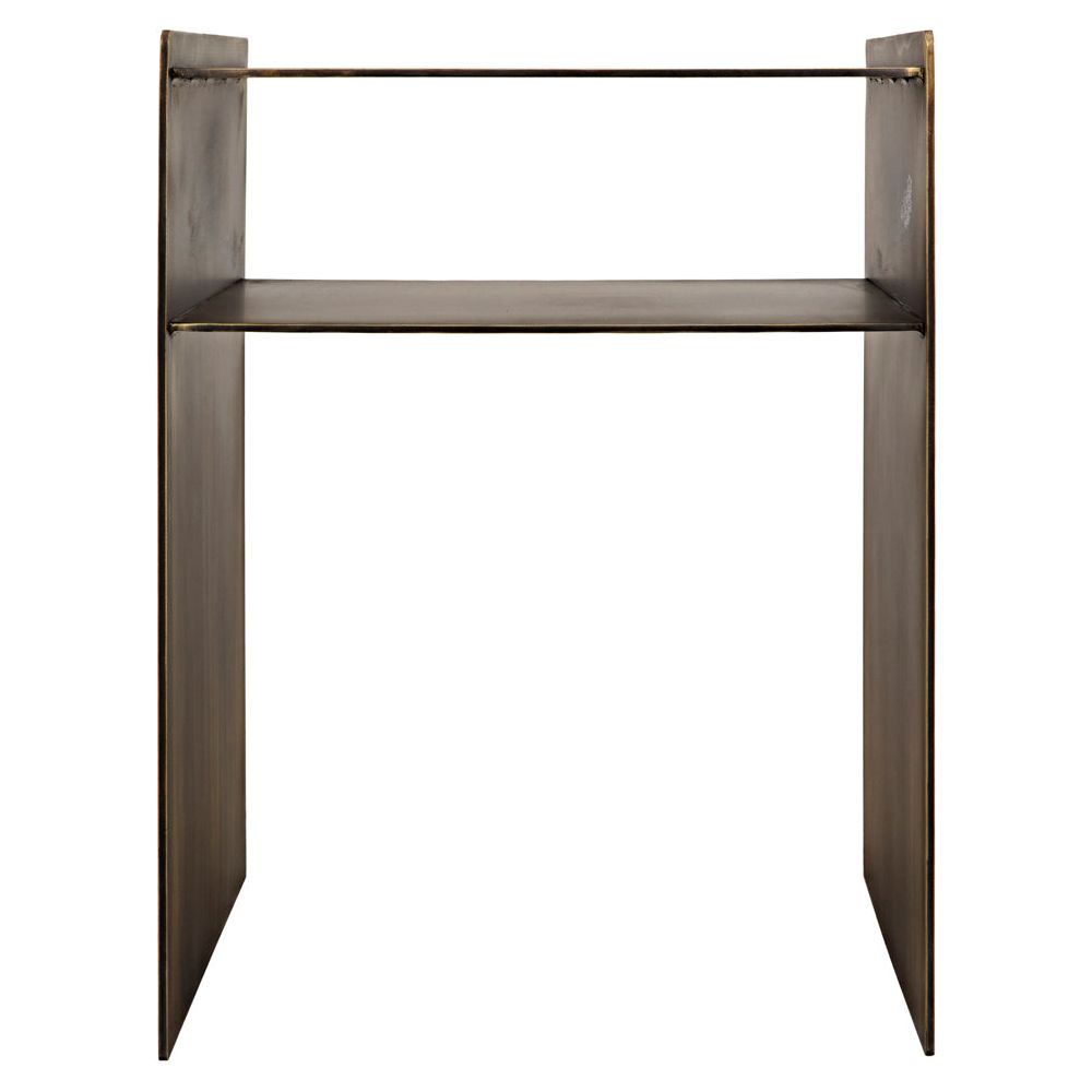 Cyrus Side Table, Aged Brass by NOIR