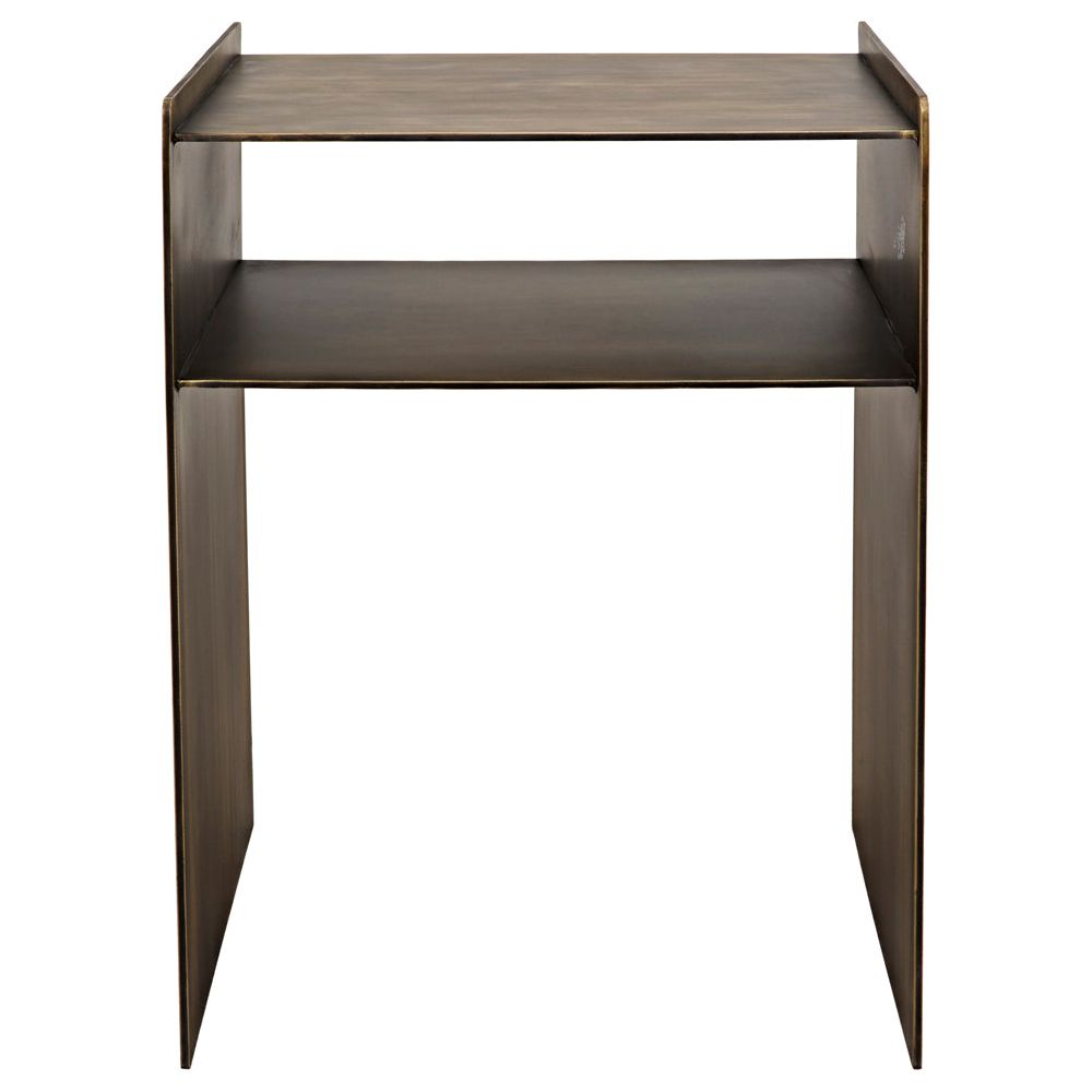 Cyrus Side Table, Aged Brass by NOIR