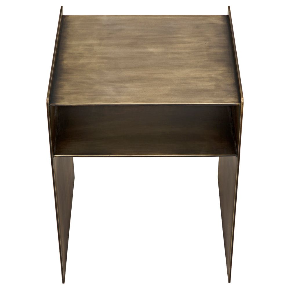 Cyrus Side Table, Aged Brass by NOIR