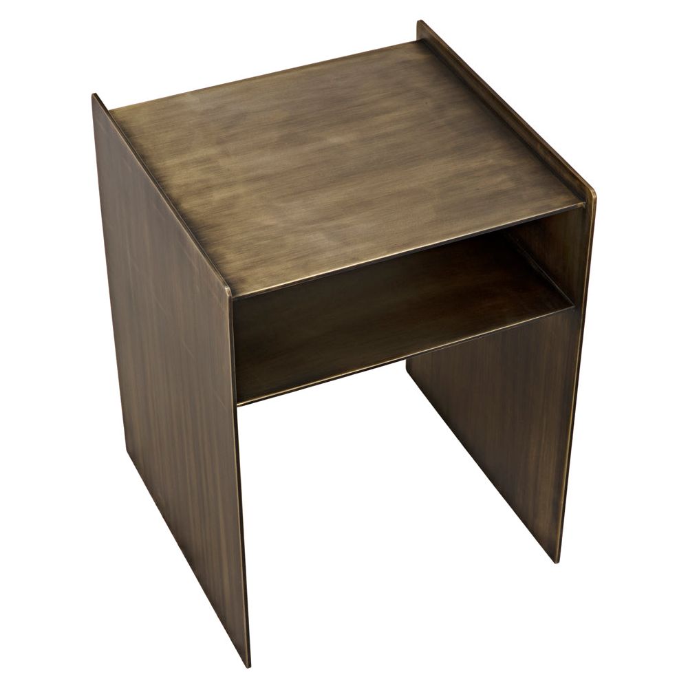 Cyrus Side Table, Aged Brass by NOIR
