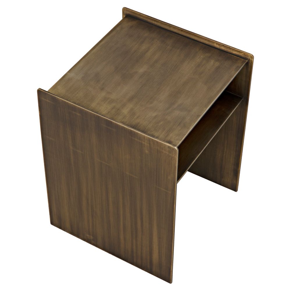 Cyrus Side Table, Aged Brass by NOIR