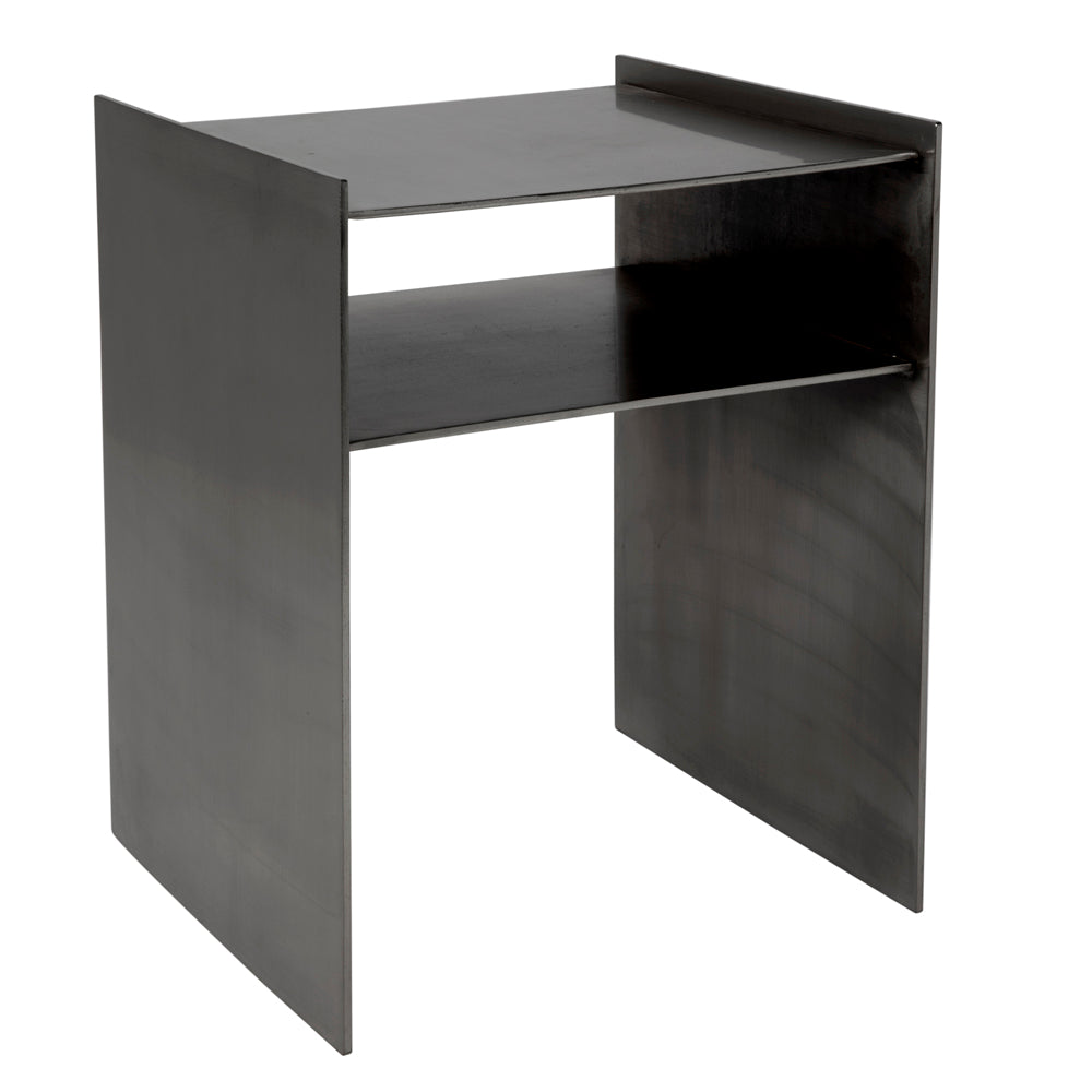 Cyrus Side Table, Antique Silver Finish by NOIR