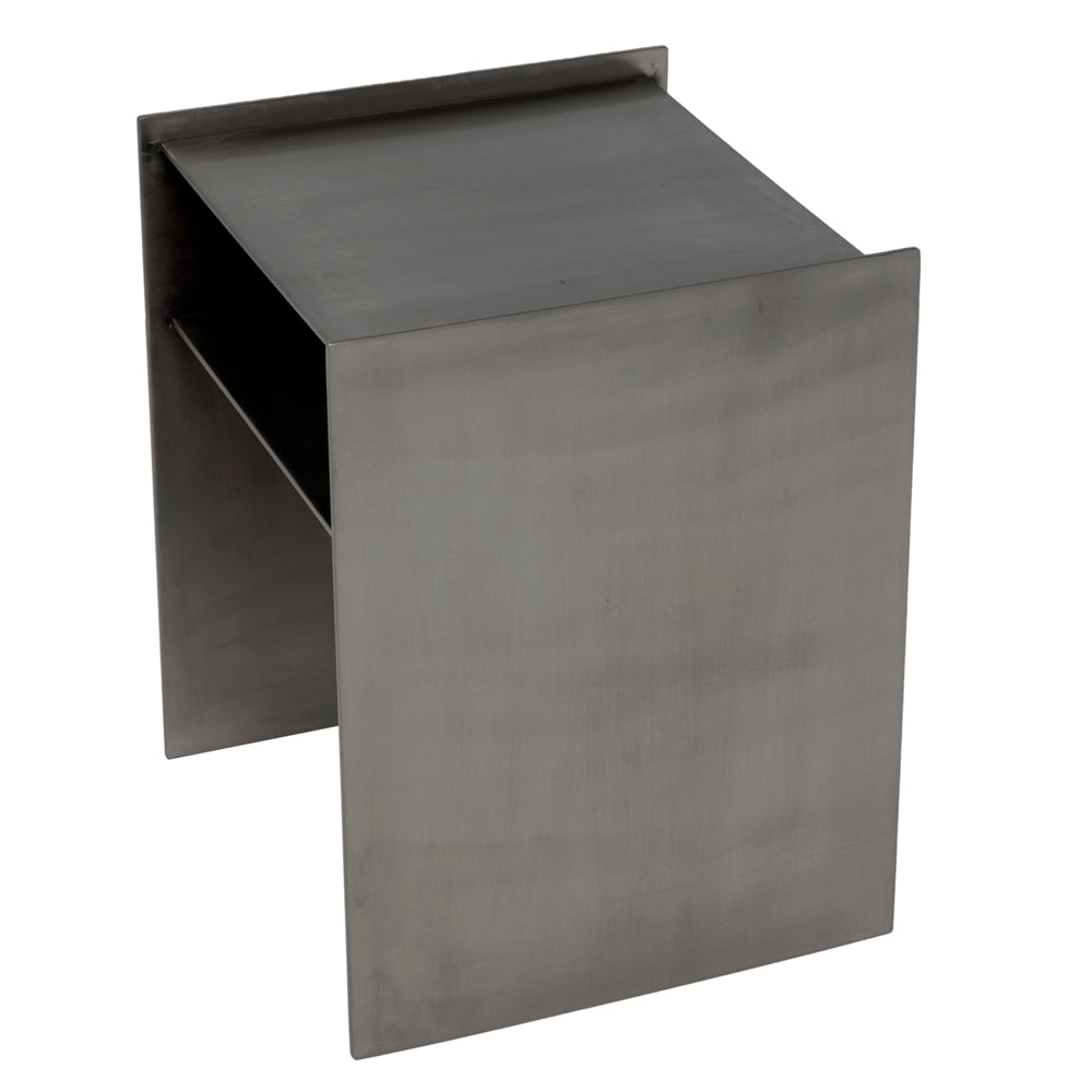 Cyrus Side Table, Antique Silver Finish by NOIR
