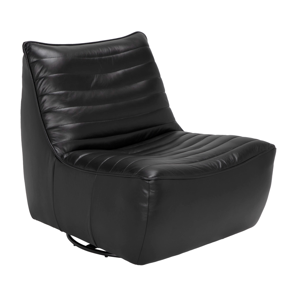 Mcclain Swivel Single Sofa, Black by NOIR