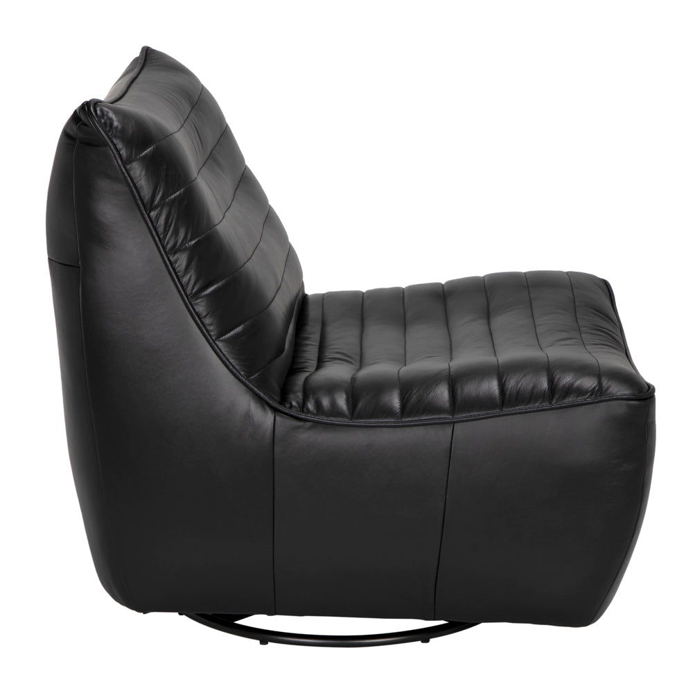 Mcclain Swivel Single Sofa, Black by NOIR