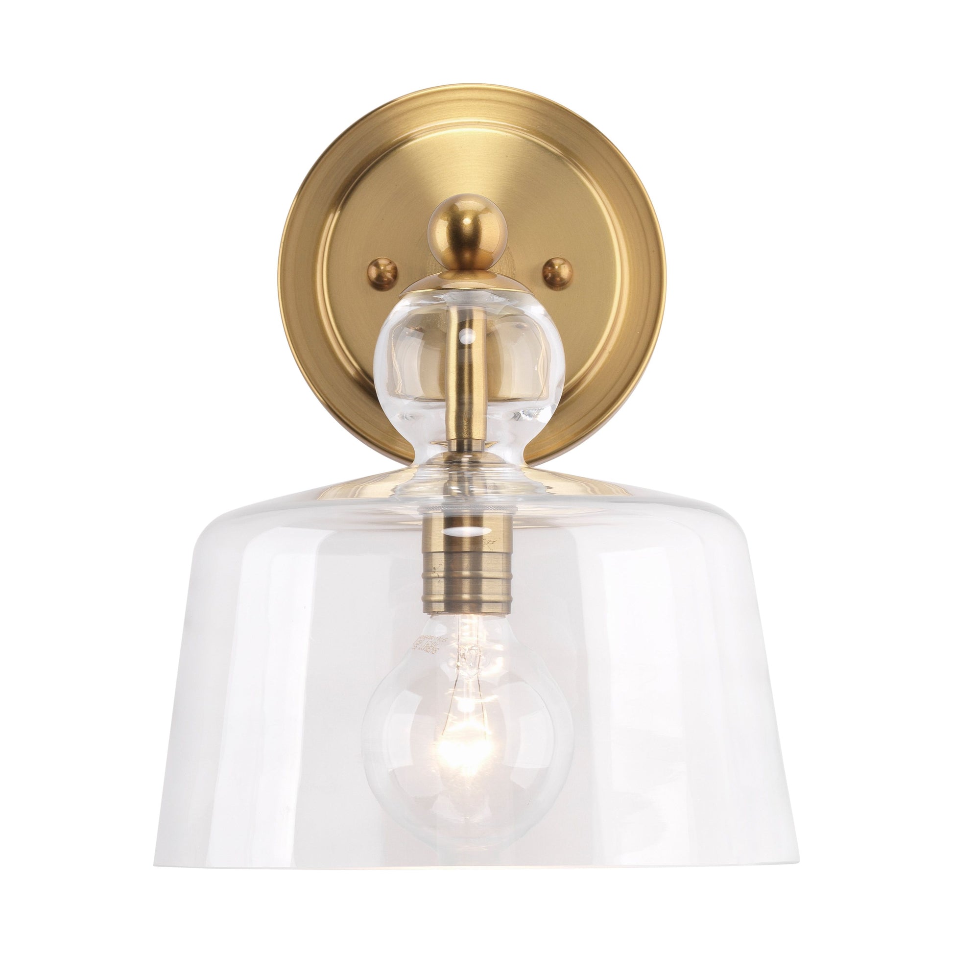 Hudson Glass Wall Sconce Brass by Jamie Young