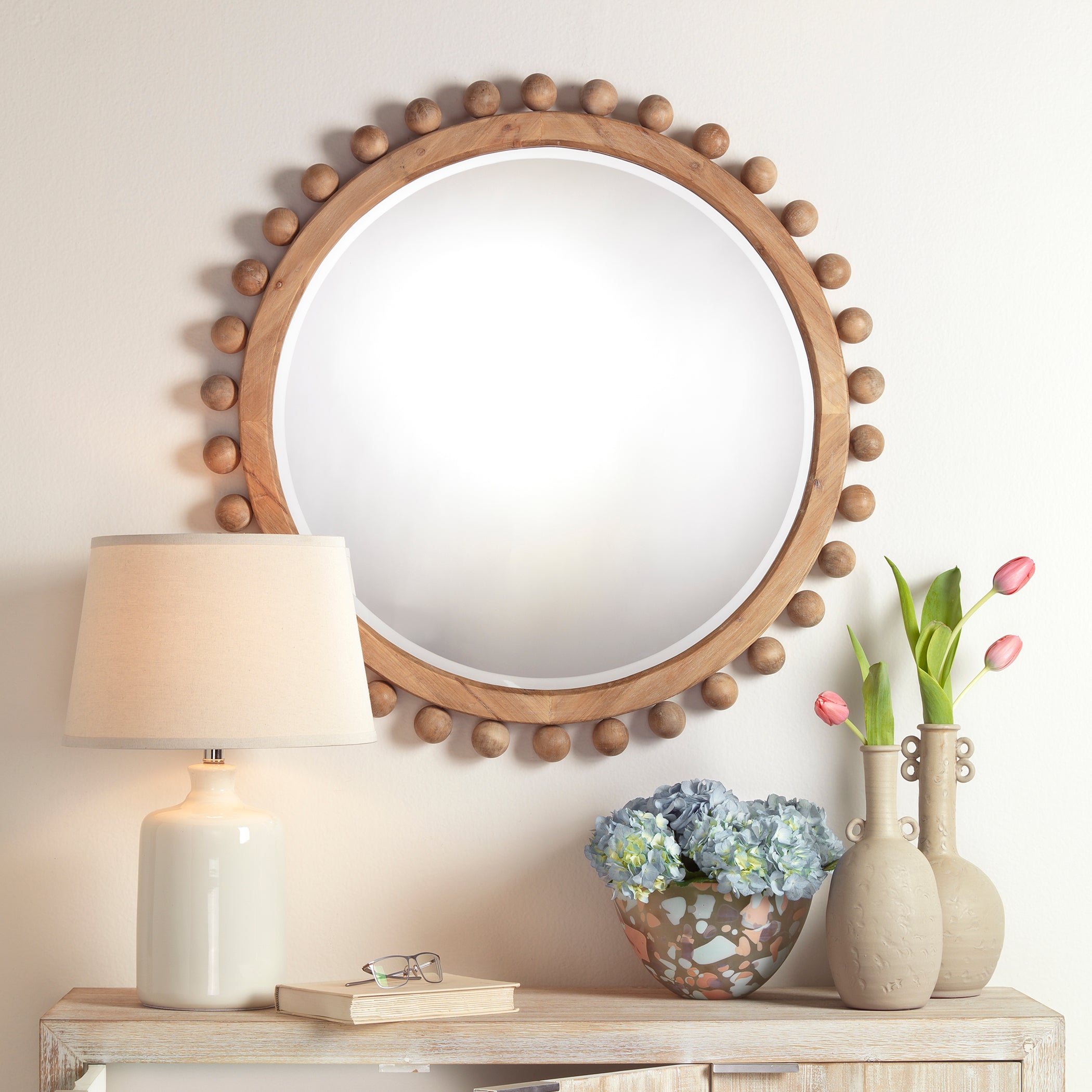 Brighton Round Wood Mirror by Jamie Young