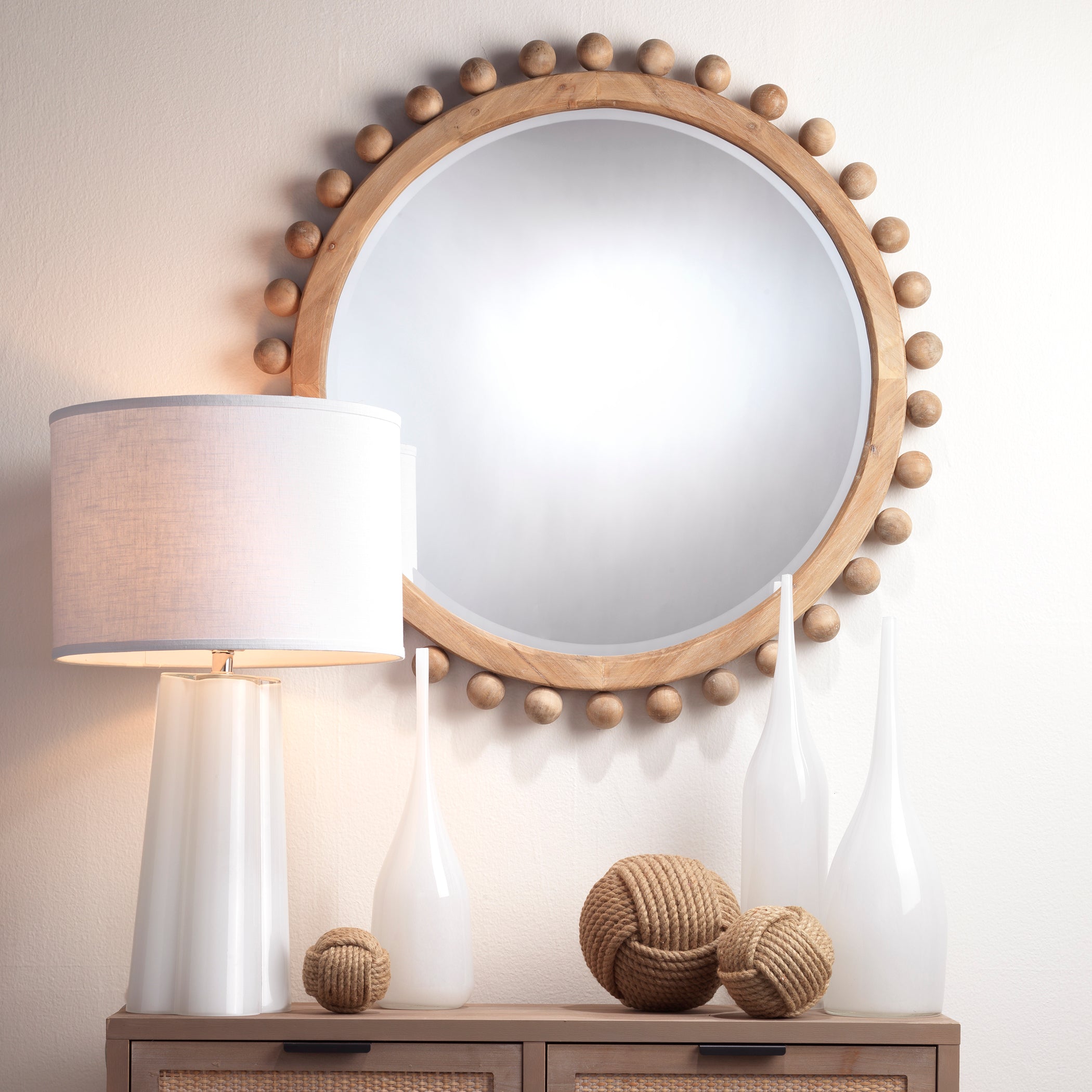 Brighton Round Wood Mirror by Jamie Young