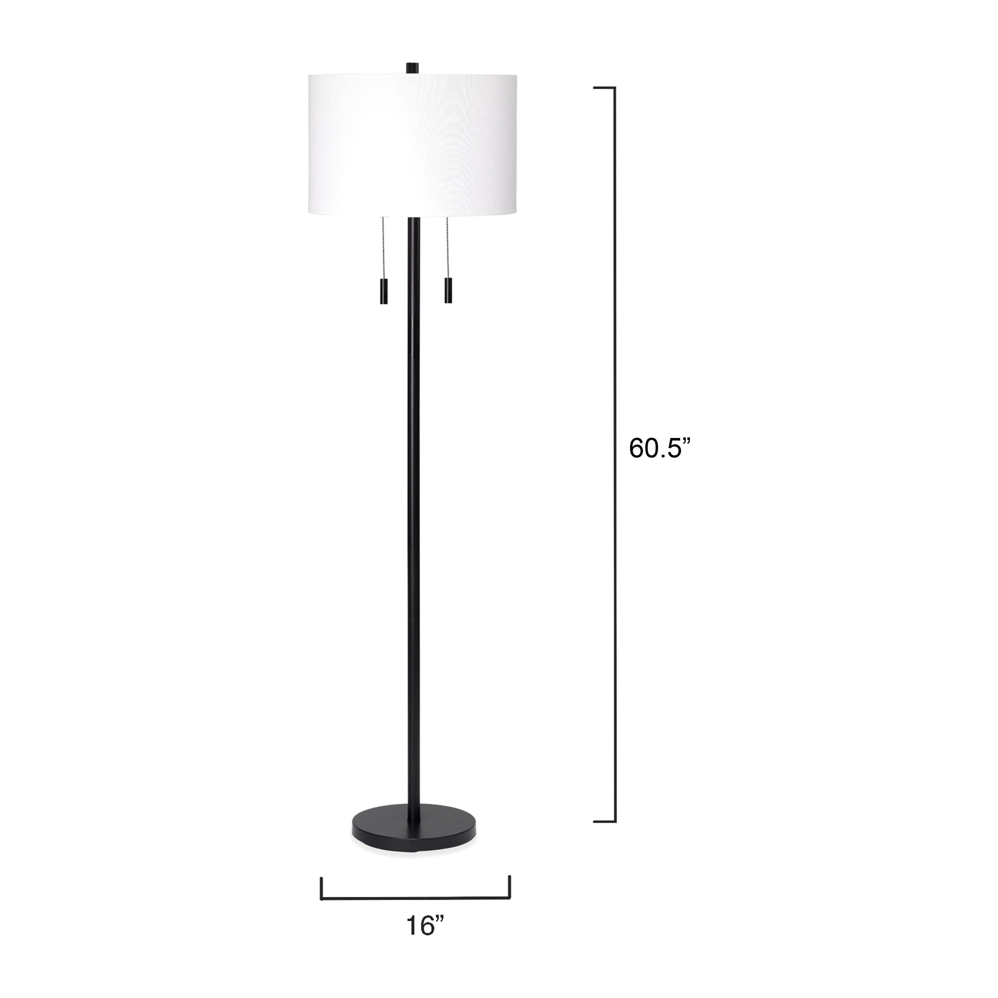 Lincoln 2-Light Metal Floor Lamp Black by Jamie Young
