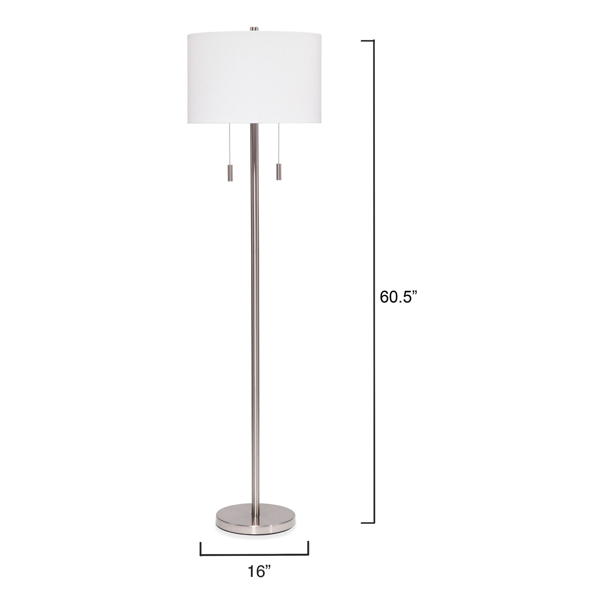 Lincoln 2-Light Metal Floor Lamp Silver by Jamie Young