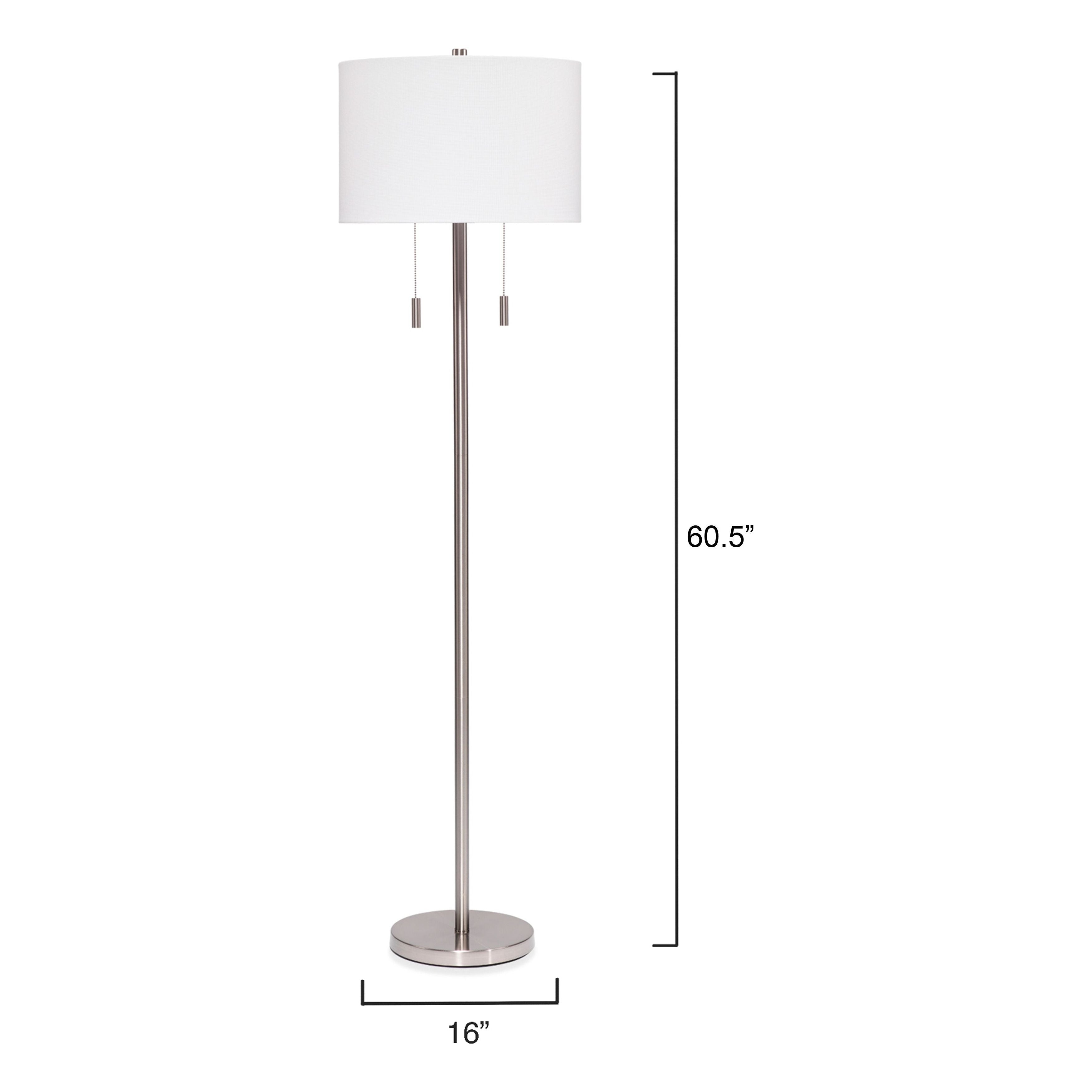 Lincoln 2-Light Metal Floor Lamp Silver by Jamie Young