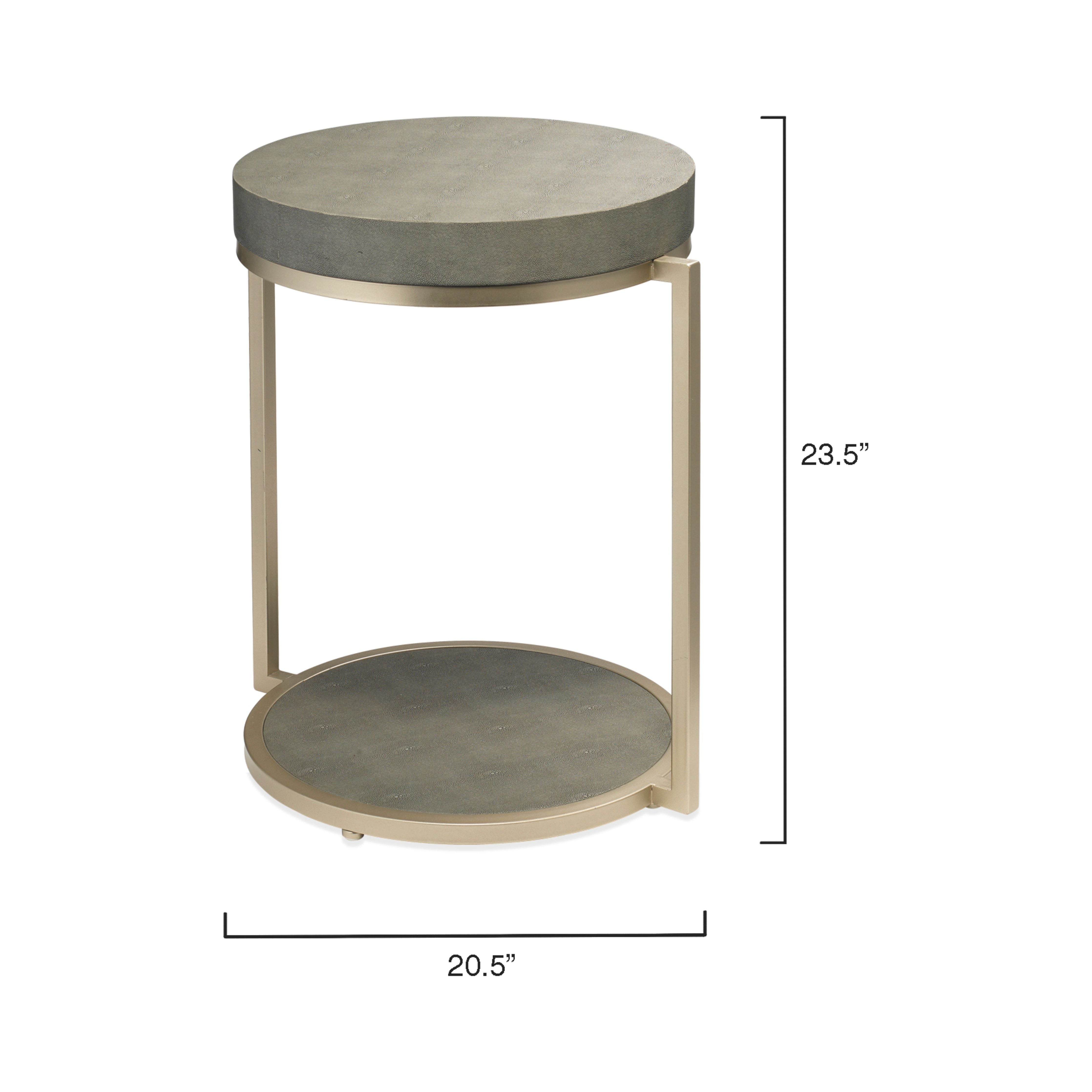 Chester Faux Shagreen Round Side Table, Grey by Jamie Young