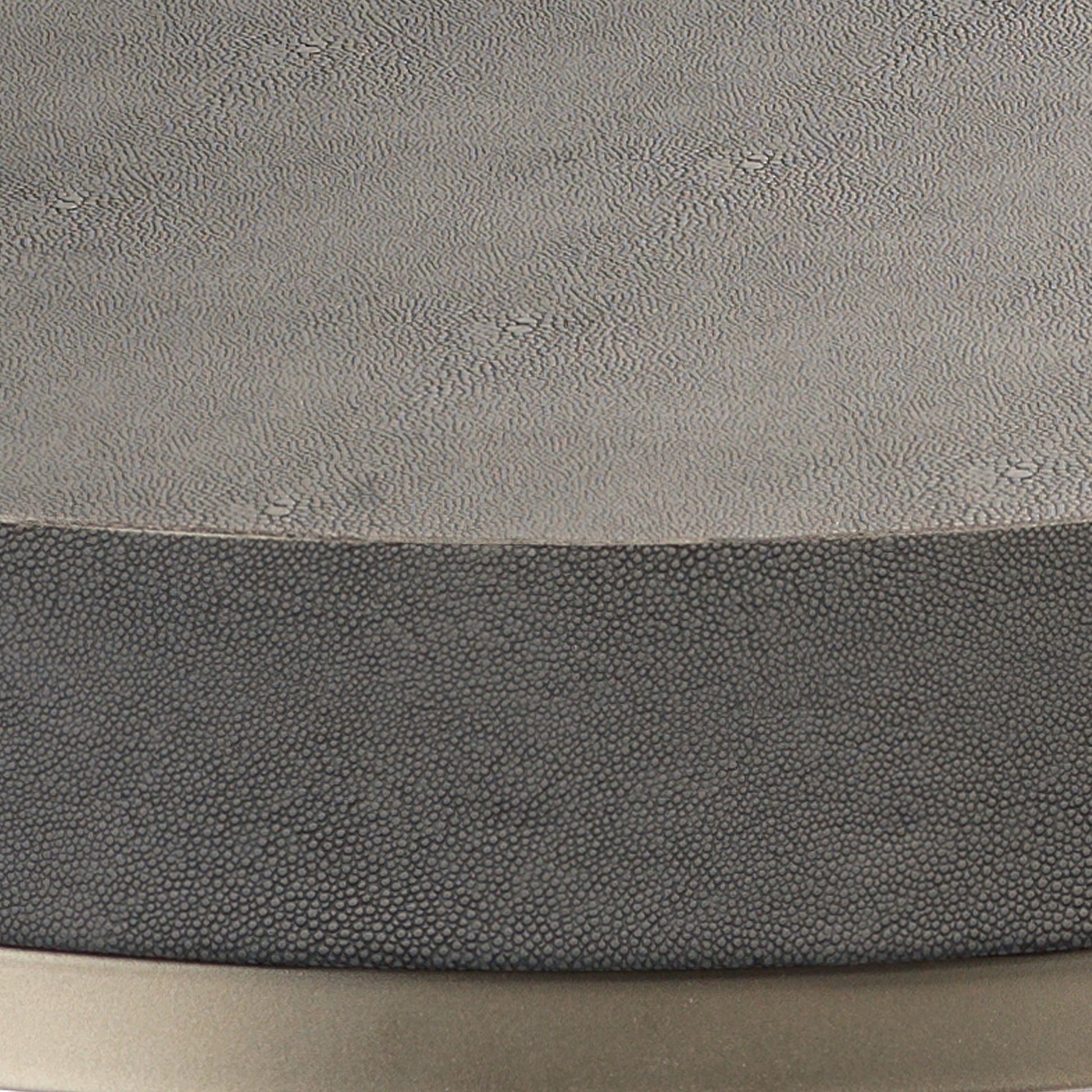Chester Faux Shagreen Round Side Table, Grey by Jamie Young