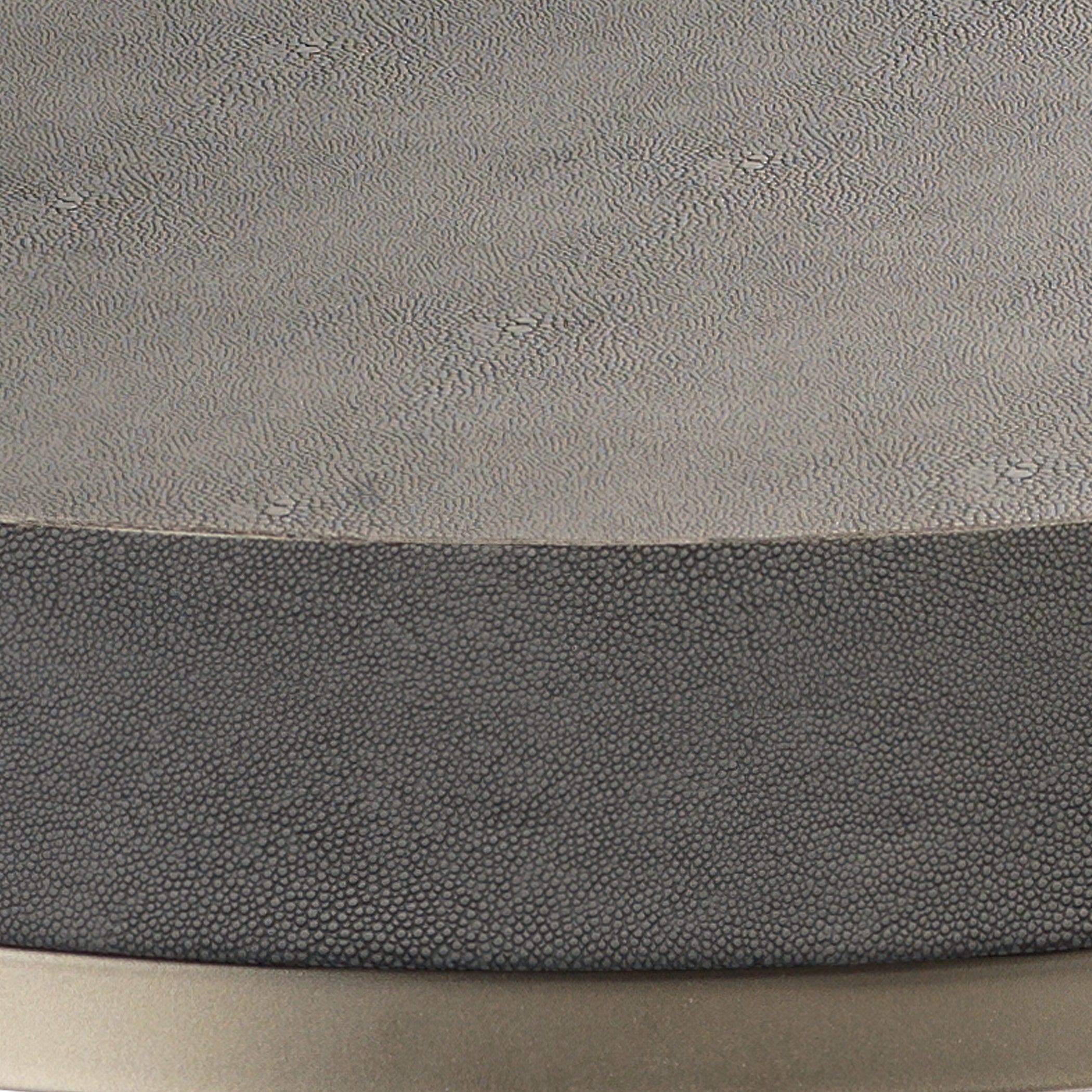 Chester Faux Shagreen Round Side Table, Grey by Jamie Young