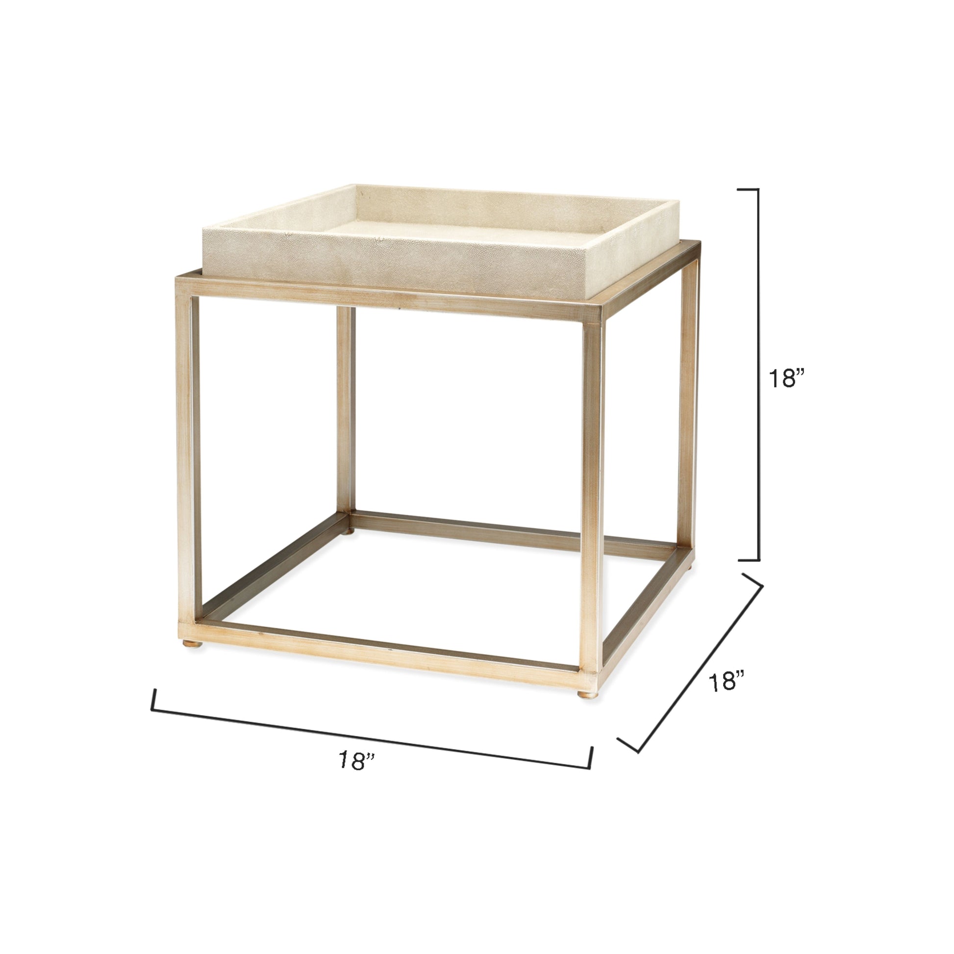 Jax Faux Shagreen Square Side Table by Jamie Young