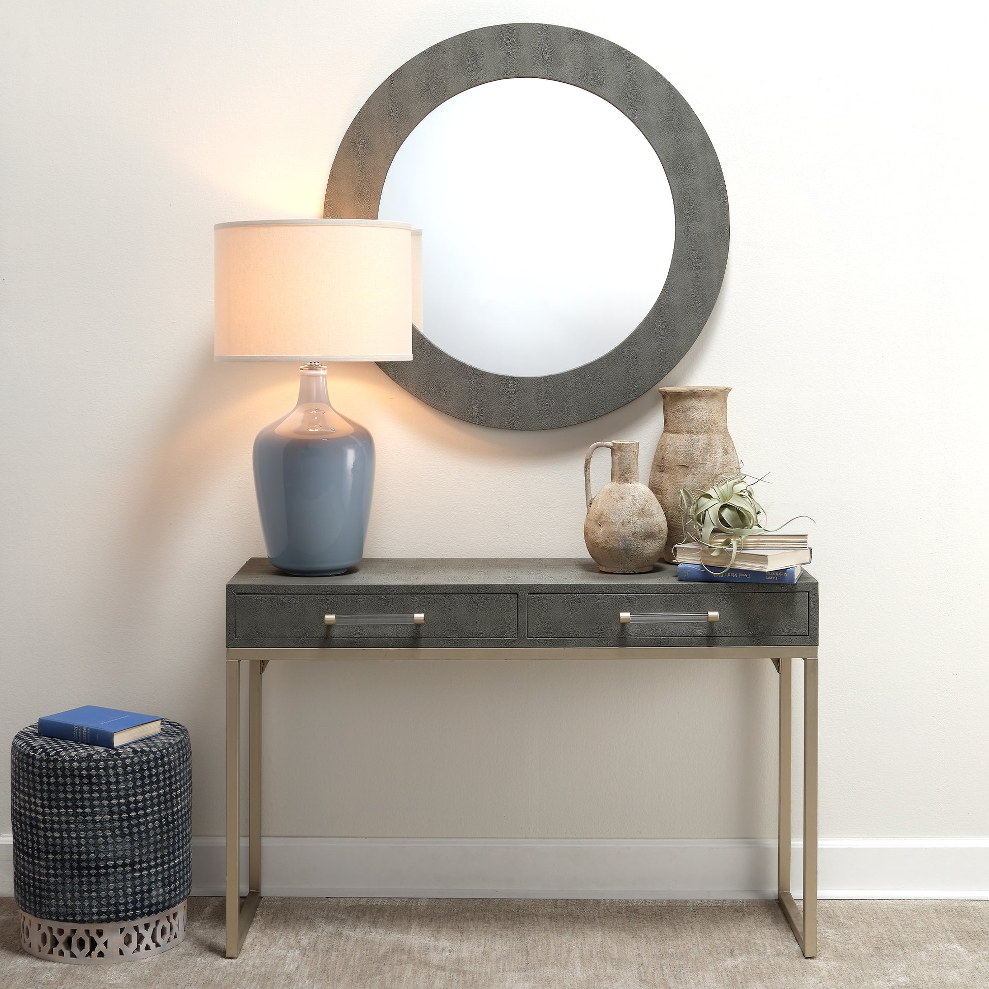 Kain Faux Shagreen Console by Jamie Young