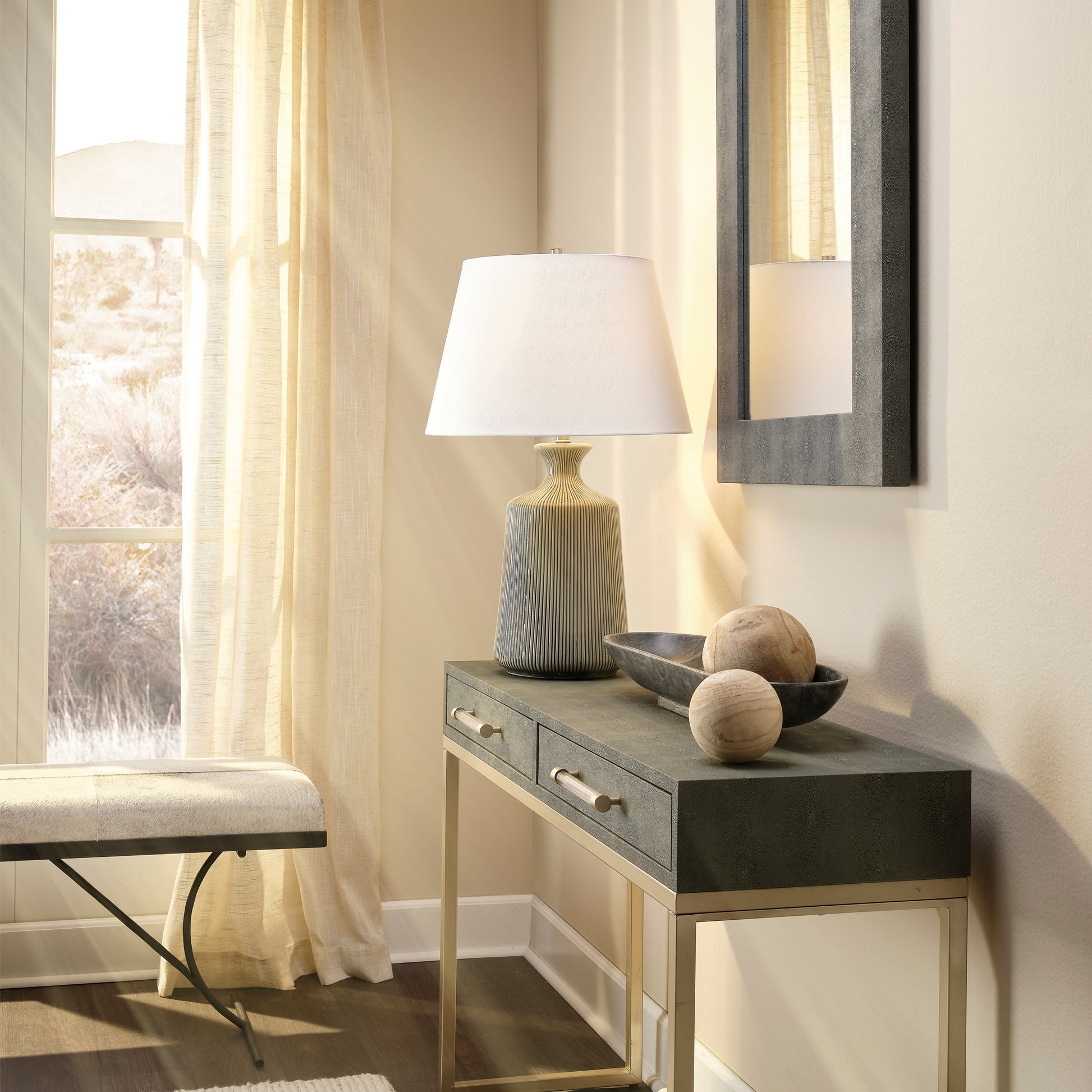 Kain Faux Shagreen Console by Jamie Young