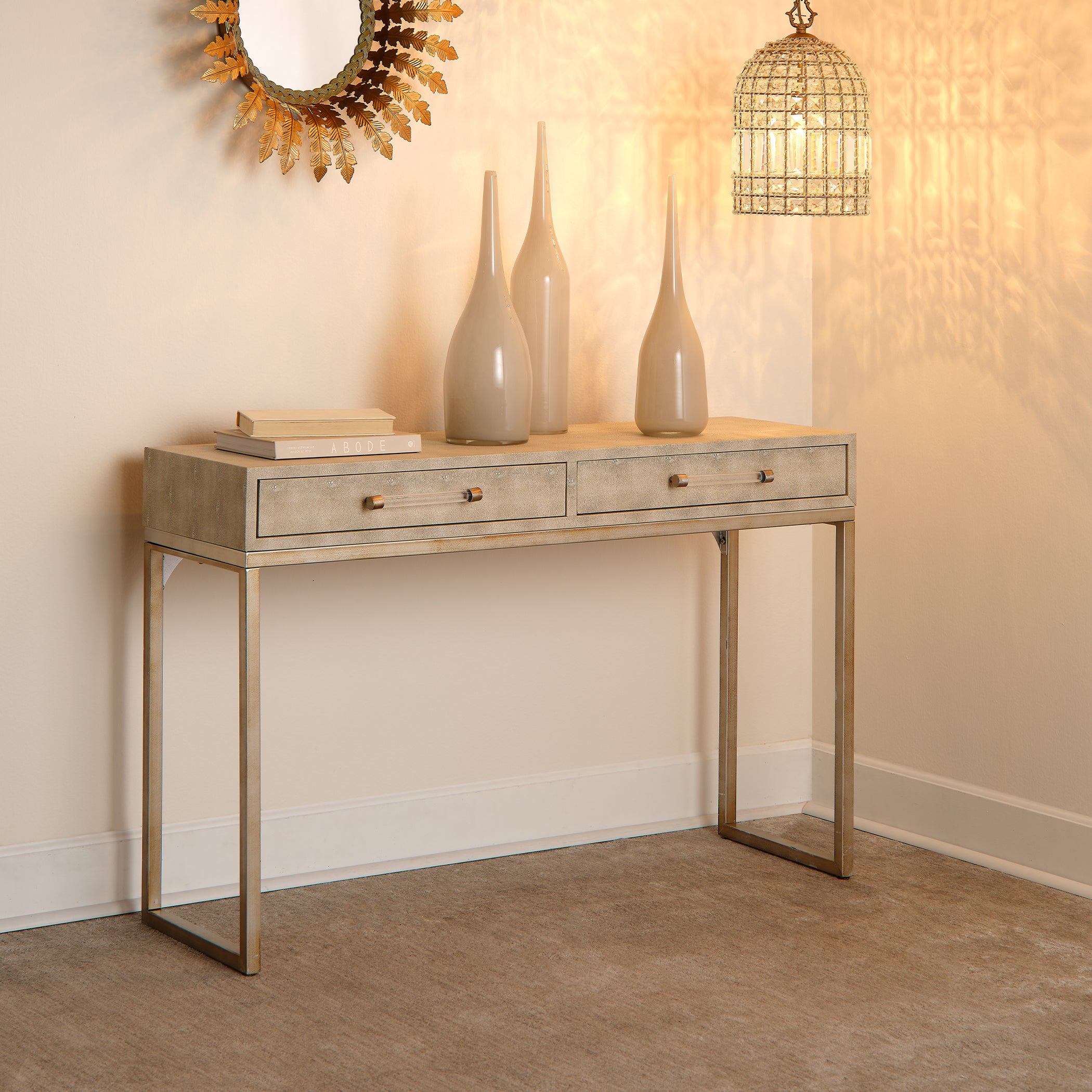 Kain Faux Shagreen Console by Jamie Young