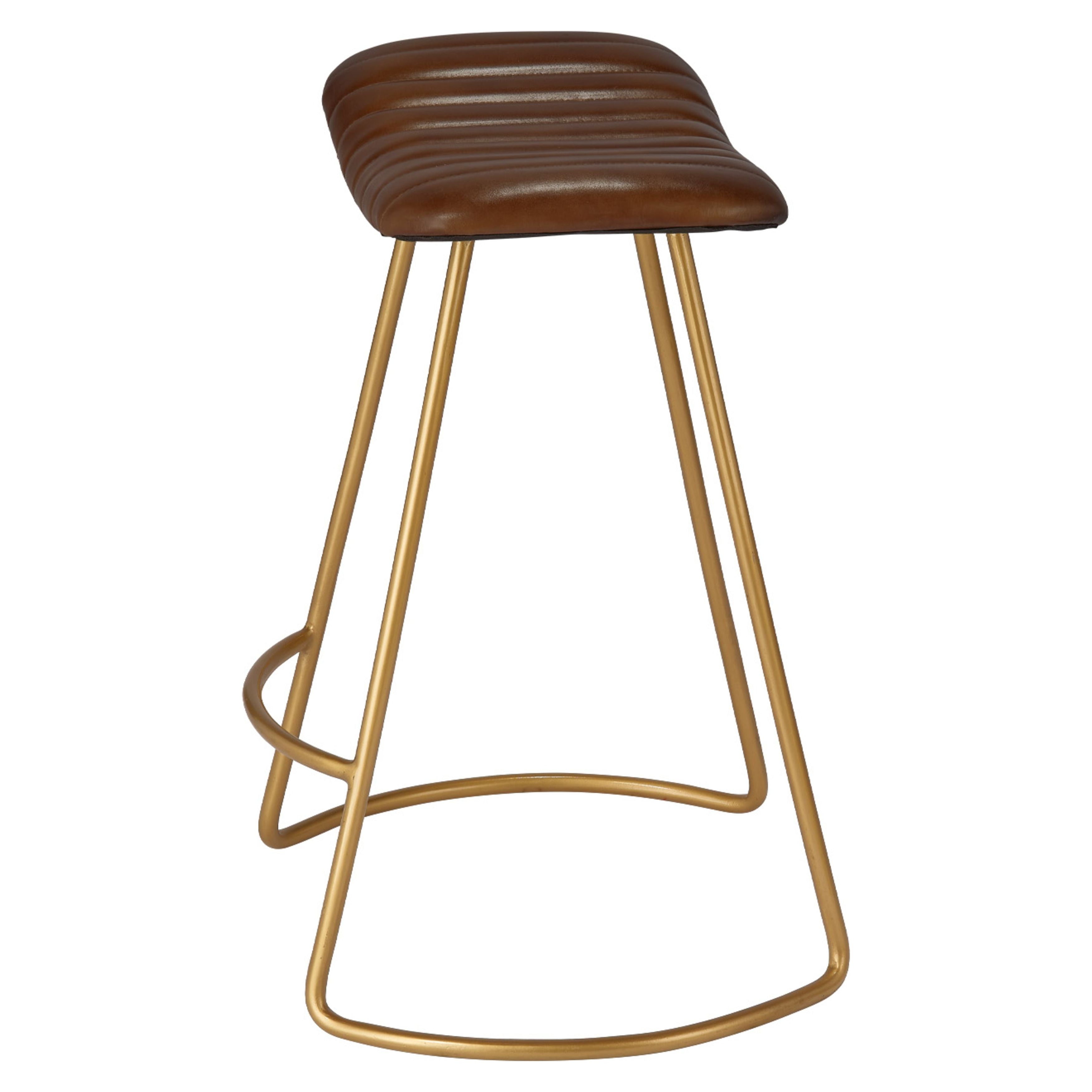 Theo Leather Counter Stool Brown by Jamie Young