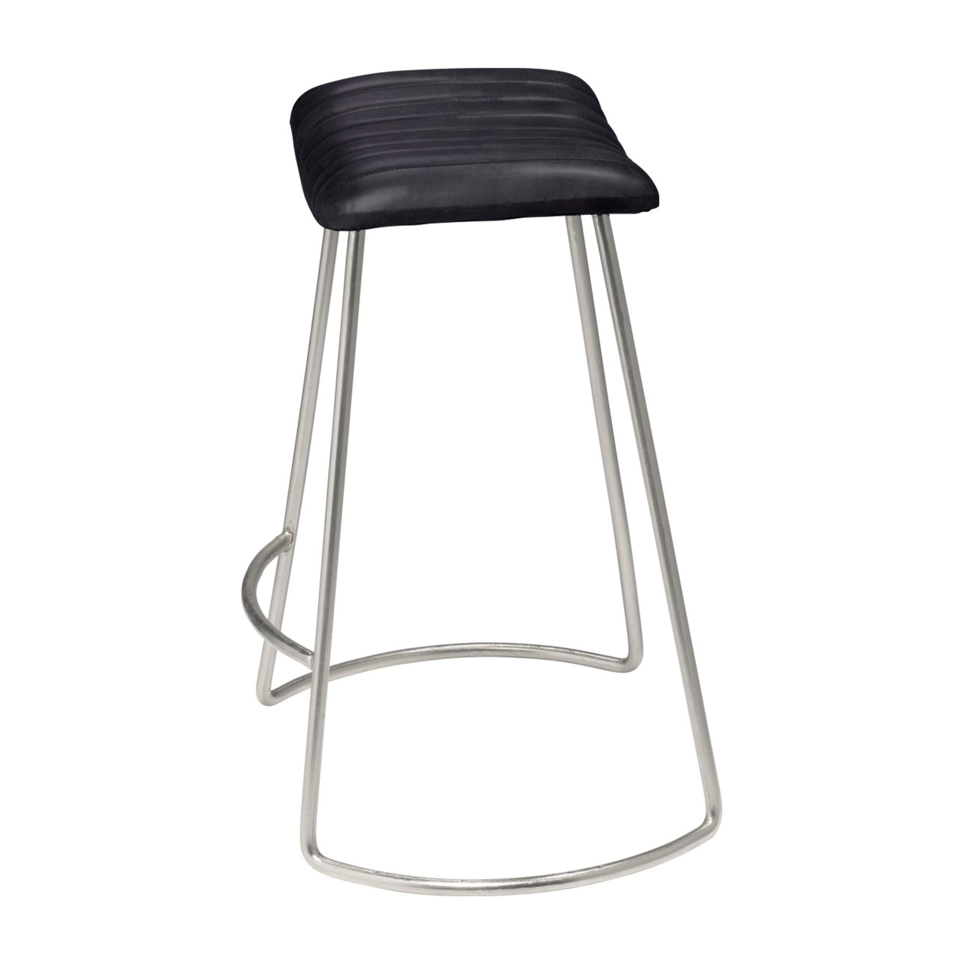 Theo Leather Counter Stool Grey by Jamie Young