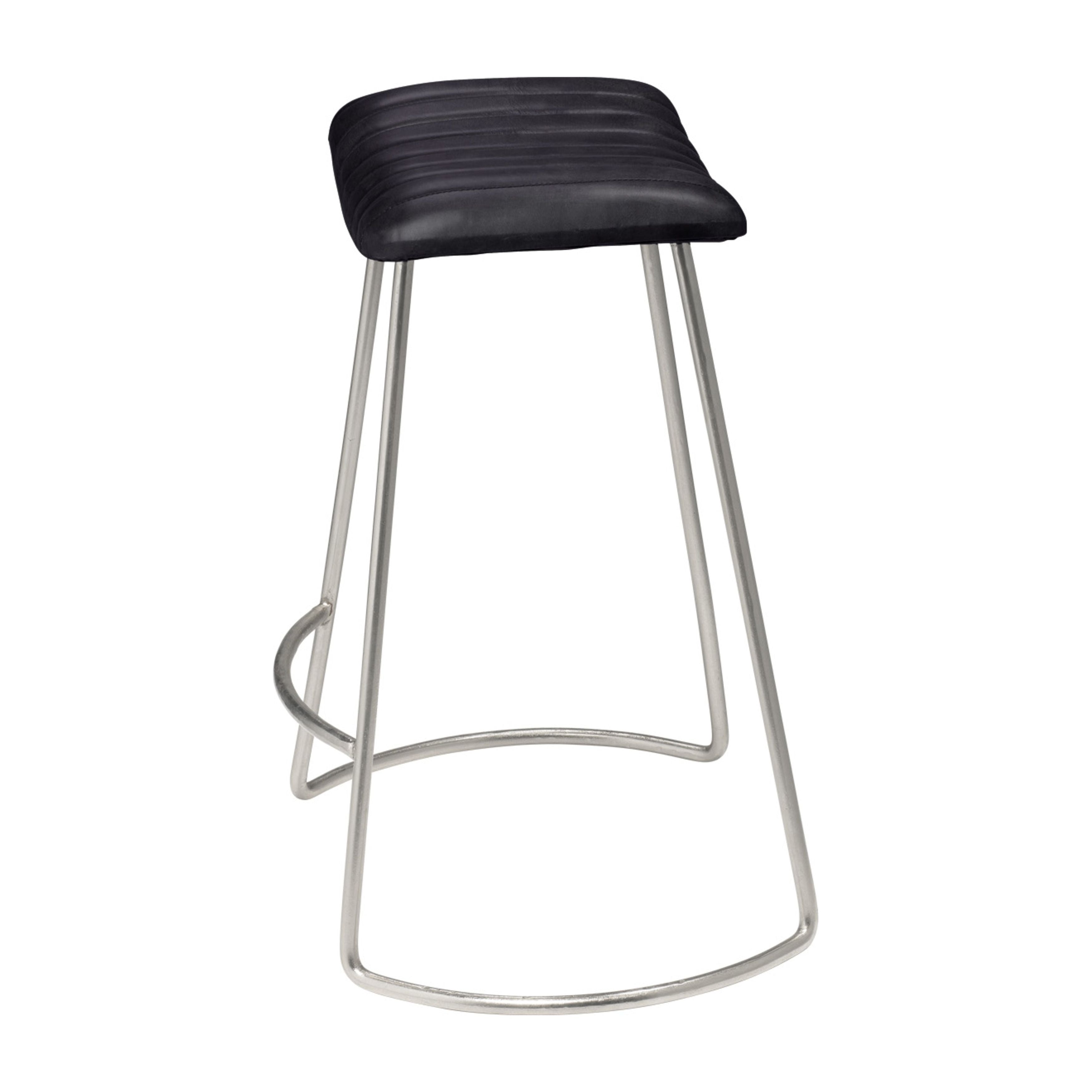 Theo Leather Counter Stool Grey by Jamie Young