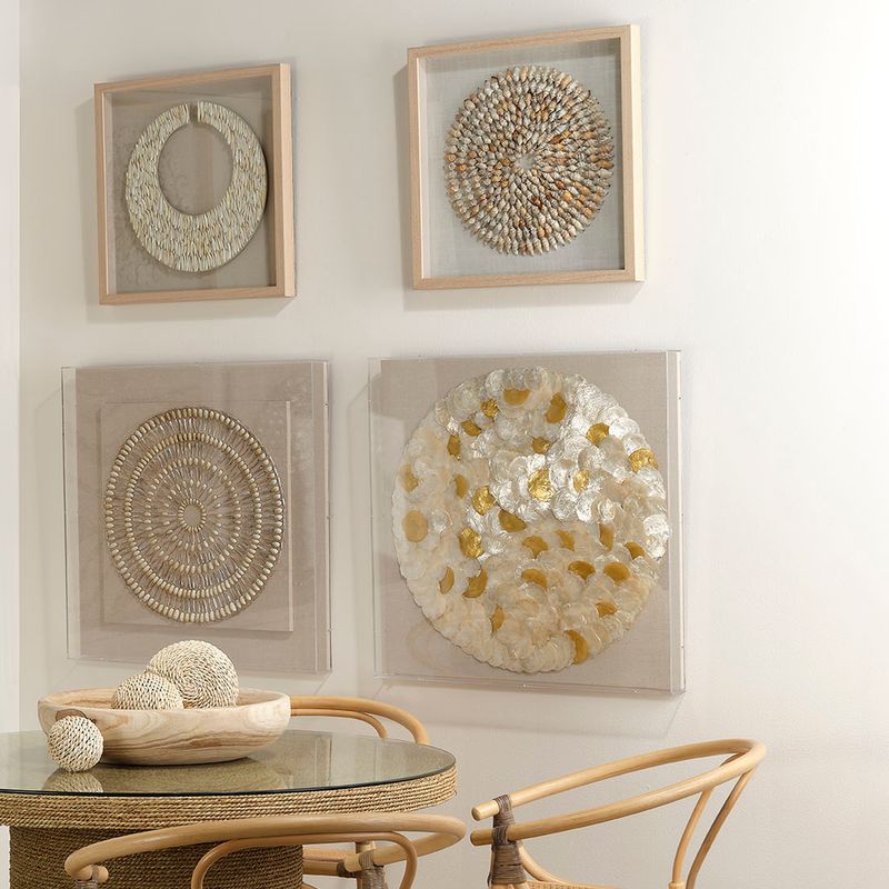Riviera Framed Wall Art, Beige Simnia Shell by Jamie Young