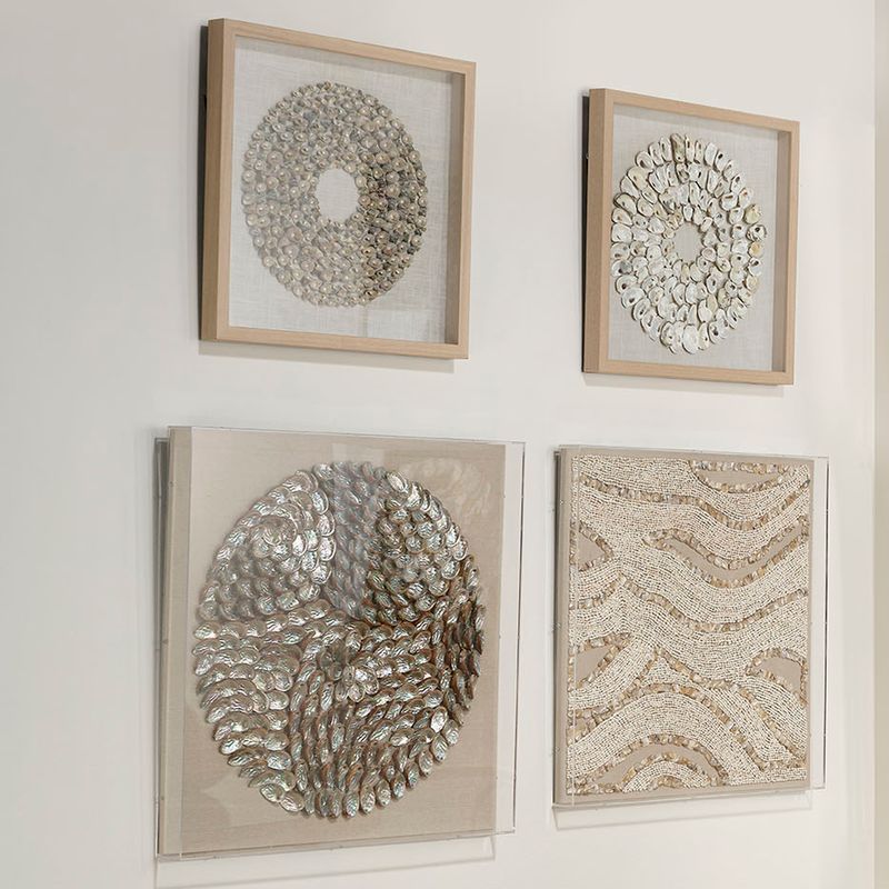 Maldives Framed Wall Art, White Abalone Shells by Jamie Young