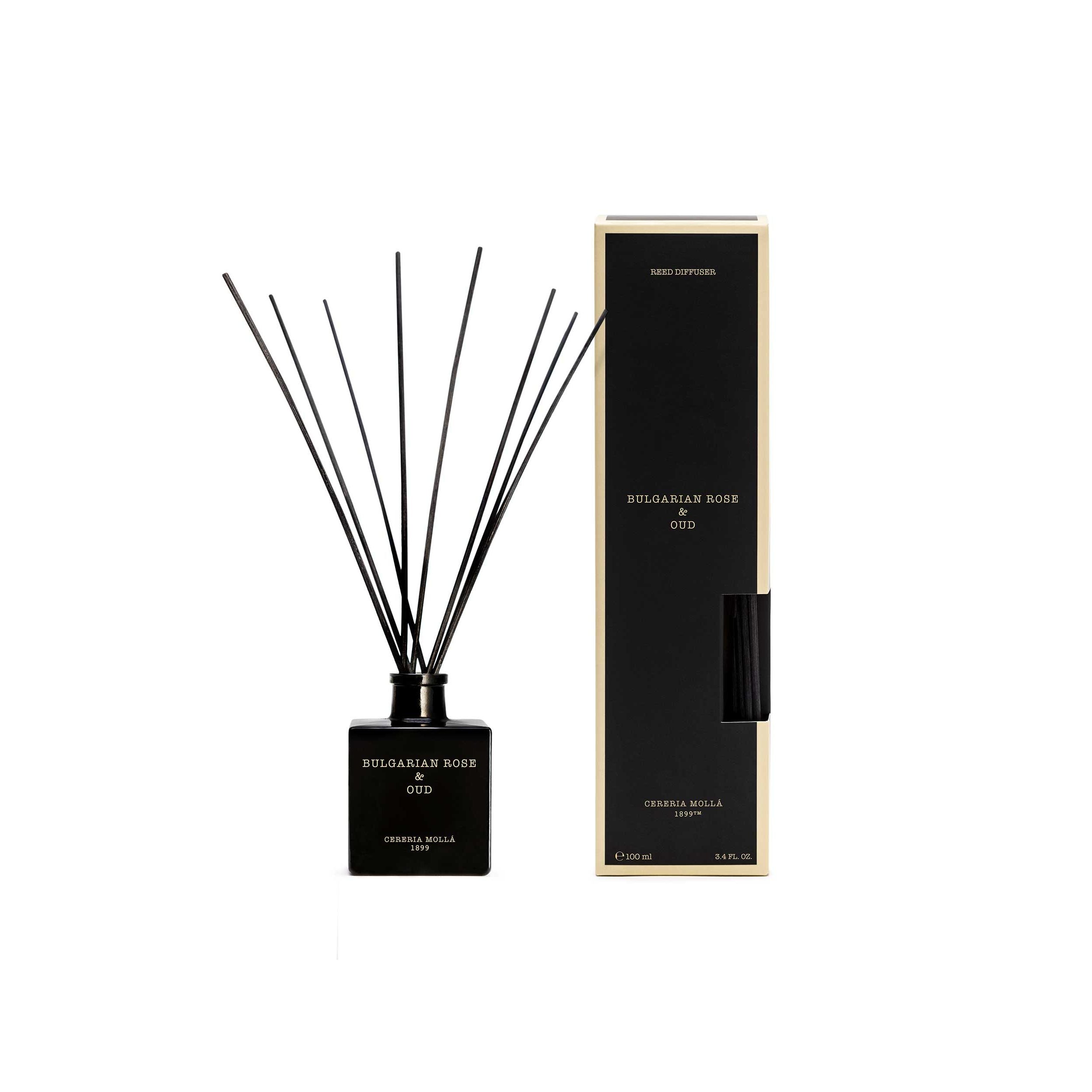 Cereria Molla Bulgarian Rose & Oud Black Reed Diffuser 3.4 fl oz by Cereria Molla