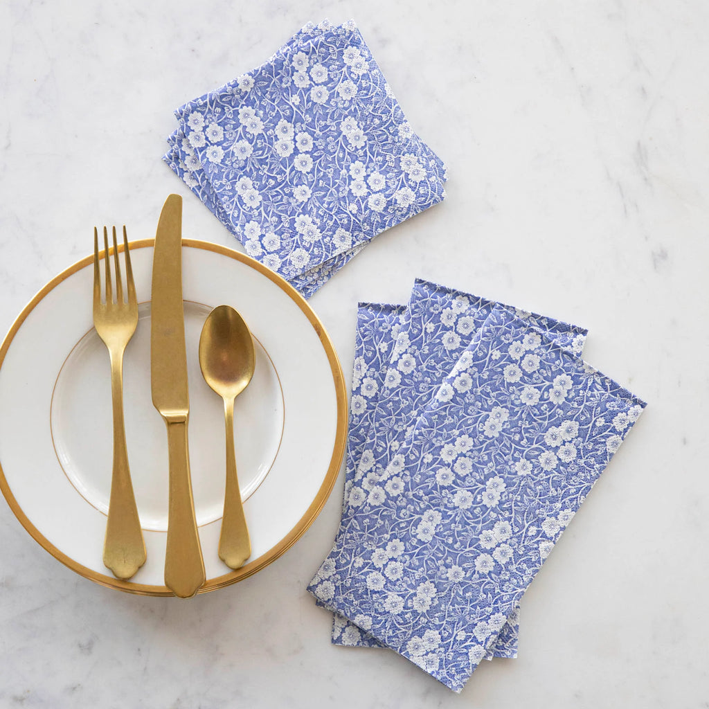 Burleigh Blue Calico Paper Napkins by Hester & Cook