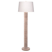 Abacus Mango Wood 1-Light Floor Lamp with Polyester Linen Shade by Jamie Young