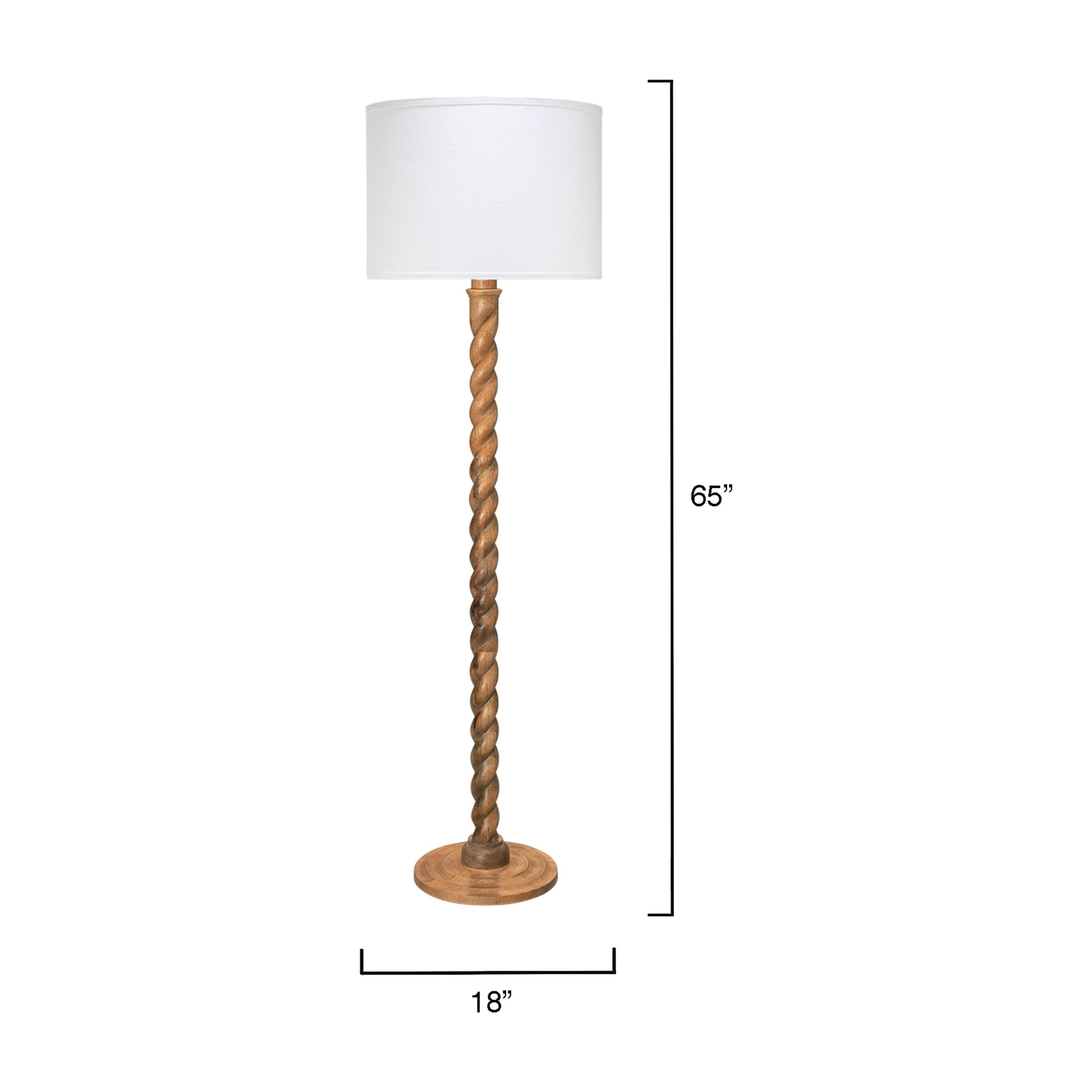 Barley Twist 1-Light Floor Lamp Wood by Jamie Young